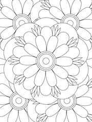 All these designs are hand-drawn and unique 
Flower Beautiful black and white illustration for adult coloring book,
This is a printable Beautiful Zentangle Coloring page for KDP Interior, POD products