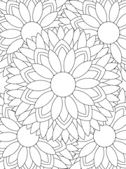 All these designs are hand-drawn and unique 
Flower Beautiful black and white illustration for adult coloring book,
This is a printable Beautiful Zentangle Coloring page for KDP Interior, POD products