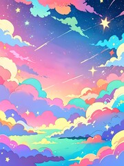 Dreamy Clouds and Stars