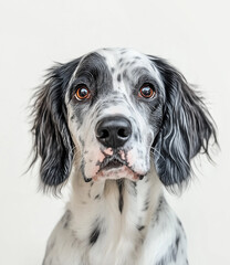 Adorable English Setter Dog Portrait: Award-Winning Photography with Soft Lighting and High Resolution 