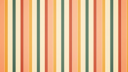 Obraz premium A seamless pattern of vertical stripes in soft peach, yellow, cream, and green.