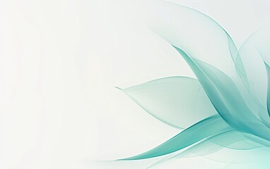 Abstract teal blue lotus flower pattern. Pastel green background design. Yoga, meditation and spa. Wellness and harmony concept for banner, backdrop, poster, print with copy space