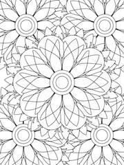 All these designs are hand-drawn and unique 
Flower Beautiful black and white illustration for adult coloring book,
This is a printable Beautiful Zentangle Coloring page for KDP Interior, POD products
