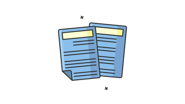 documents animated icon alpha channel motion graphic video design