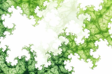 Serene silhouette of a mesmerizing green fractal pattern