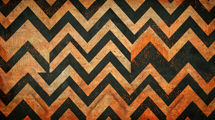 Grunge chevron pattern in orange and black.