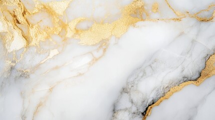 Obraz premium White and gold marble texture, elegant background generative ai