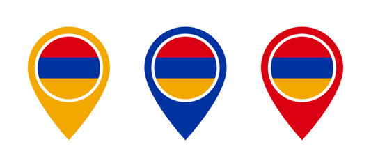 Armenia flag location icon set
