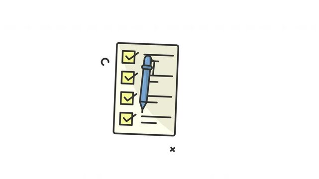 blank white paper animated icon motion graphic alpha channel video design