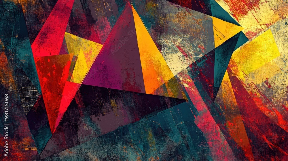 Poster abstract geometric texture with sharp angles and layered colors for artistic designs
