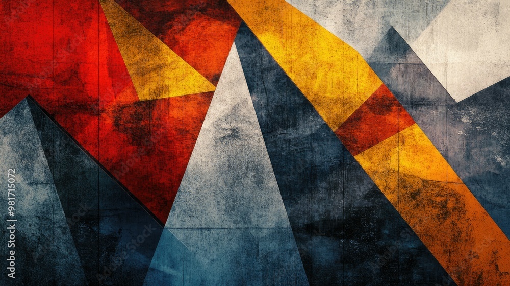Aufkleber abstract geometric texture with sharp angles and layered colors for artistic designs