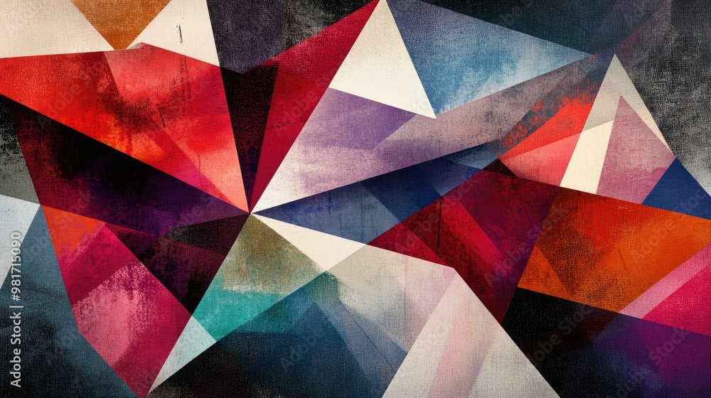 Aufkleber abstract geometric texture with sharp angles and layered colors for artistic designs