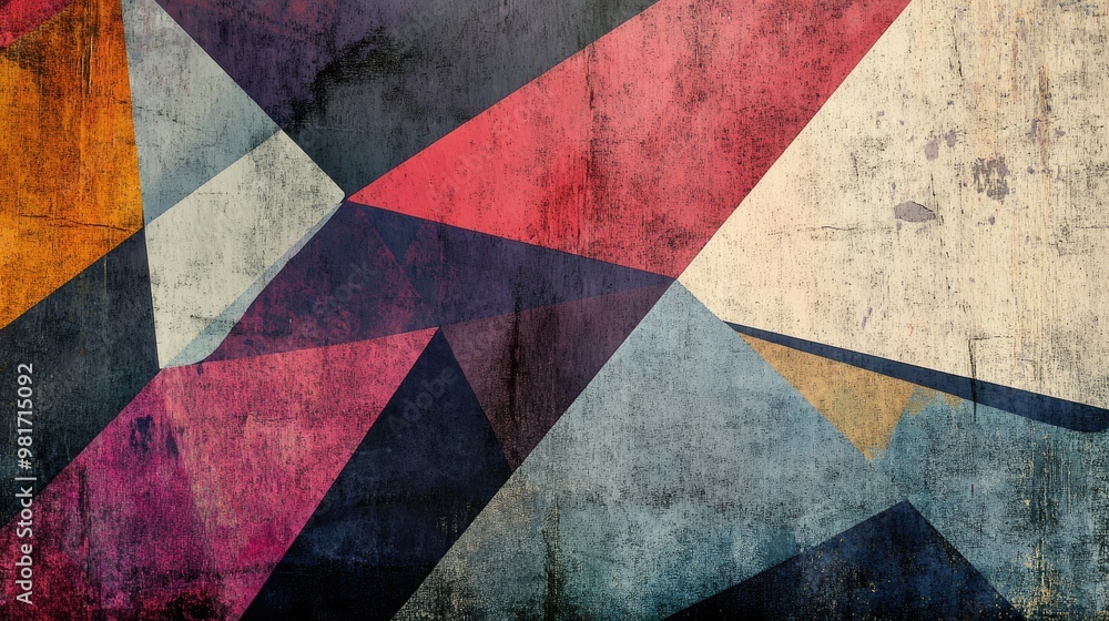 Poster abstract geometric texture with sharp angles and layered colors for artistic designs