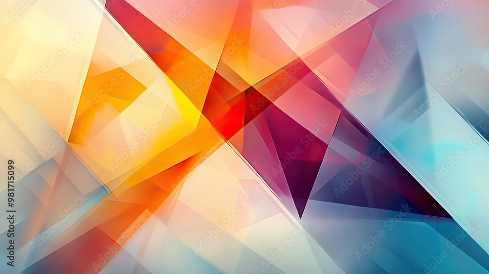 Aufkleber abstract geometric texture with sharp angles and layered colors for artistic designs