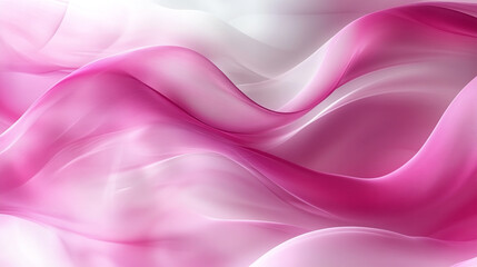 Fototapeta premium Beautiful flowing fabric in shades of pink and white, creating a soft and elegant abstract background.