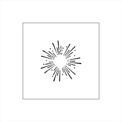 Illustration vector graphic of fireworks icon,  black and white