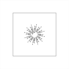 Illustration vector graphic of fireworks icon,  black and white