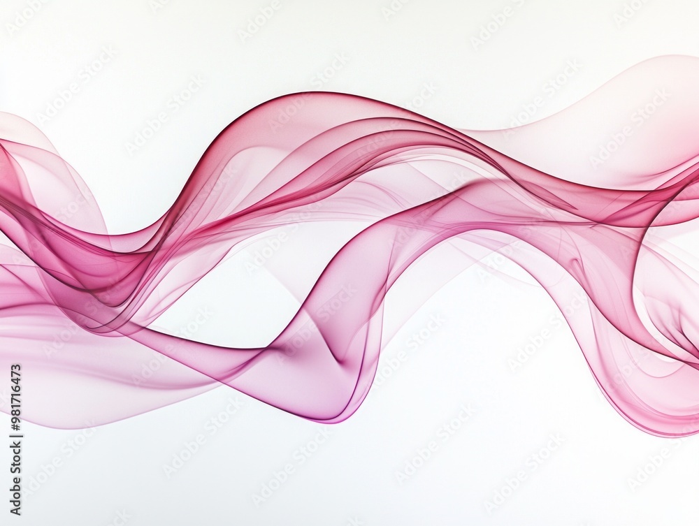 Aufkleber delicate waves of pink smoke gracefully ascend in soft, swirling patterns, blending lighter and deep