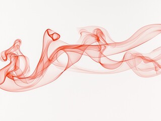 Delicate trails of orange smoke elegantly swirl and rise, gracefully dancing against a bright white background. The vibrant tones fade into softer hues, creating a mesmerizing visual spectacle.