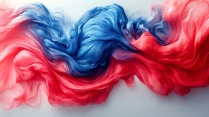 Fototapeta premium Vibrant abstract swirl of red and blue colors creating dynamic movement in a fluid art style, perfect for modern design.