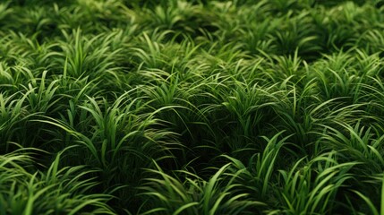 Lush green grass texture with varying lengths 