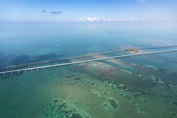 Aerial View of Seven Mile Bridge, Florida Keys