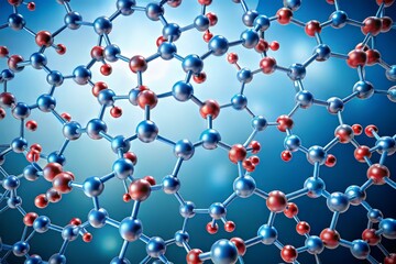 An intricate pattern illustration of HbA1c molecules arranged in a repeating sequence, set against a soft gradient blue background that suggests a medical or scientific context