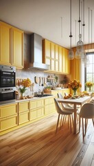 Moderne K&uuml;che in gelb