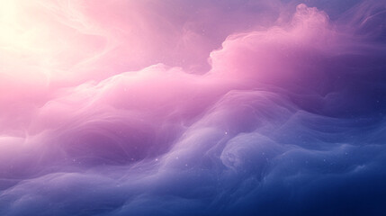 A mesmerizing blend of soft pink and blue clouds, evoking serenity and tranquility in the sky.