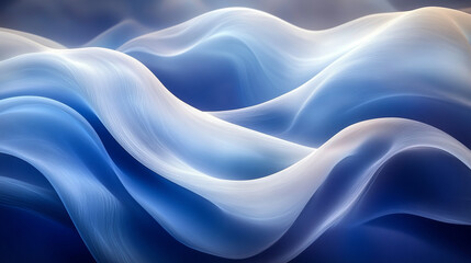 Obraz premium A serene abstract design showcasing flowing waves in calming blue tones, perfect for backgrounds or artistic concepts.