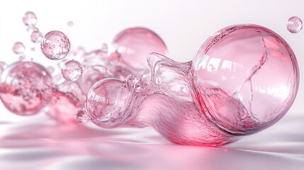 A vibrant display of pink bubbles sparkling against a smooth surface, creating a sense of warmth and playfulness.