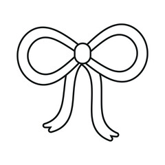 Vector flat outline bowtie isolated on white background