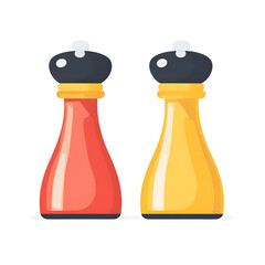 Flat design illustrations Salt and Pepper Shakers