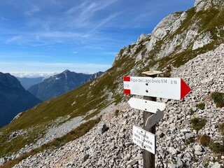 Walking and hiking trails around the Peak of Mangart and in the Julian Alps, Strmec na Predelu...