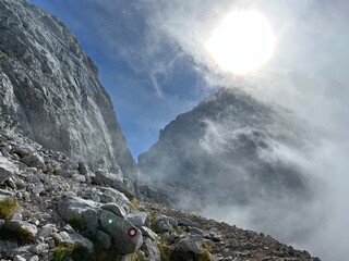 Walking and hiking trails around the Peak of Mangart and in the Julian Alps, Strmec na Predelu...
