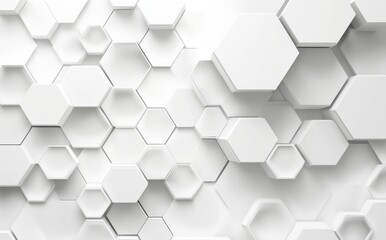 Fototapeta premium hexagons on white background, futuristic scientific high tech background, business background, copy space, place for text