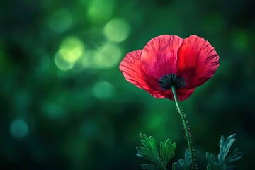 Obraz premium bright flower on green background, ai