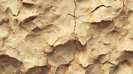 Fototapeta premium Cracked desert sand texture with deep fissures