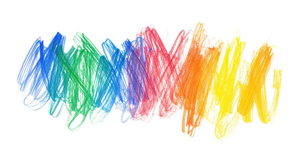 Fototapeta premium drawn colorful scribble on a white transparent background