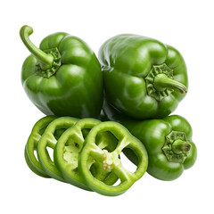 green peppers isolated on transparent background png