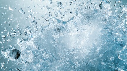 Obraz premium Water Splash with Droplets and Air Bubbles
