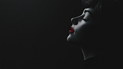 Obraz premium Minimalistic portrait of a woman with a serene expression
