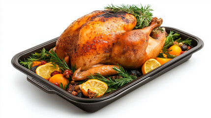  traditional Thanksgiving turkey in American on a white background