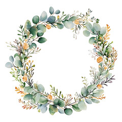Fototapeta premium Beautiful and Elegant Botanical Wreath Design Perfect for Invitations and Decorations