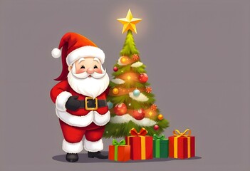 Fototapeta premium santa claus with christmas gifts