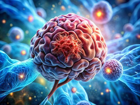 Microscopic View of Brain Tumor Tissue