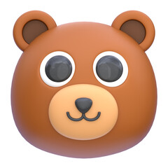 3d icon Bear, 3d illustration, 3d element, 3d rendering.