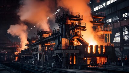 Antique Industrial Furnace with Intricate Ironwork in Rustic Workshop