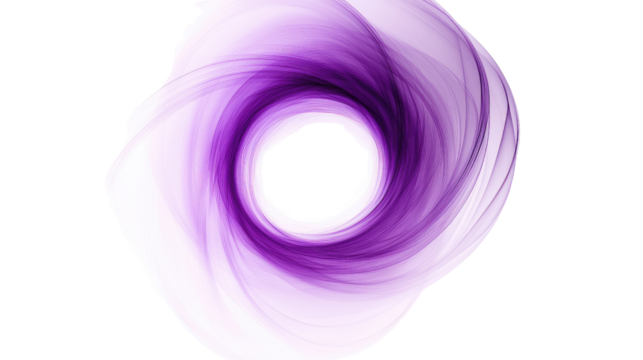 round swirl of light on a white transparent background