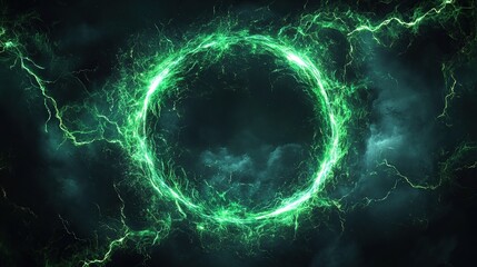 Glowing Green Lightning Circle